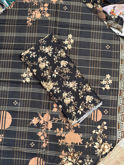 Black & Skin 3 Piece Full Suite Bana Dora Lawn
