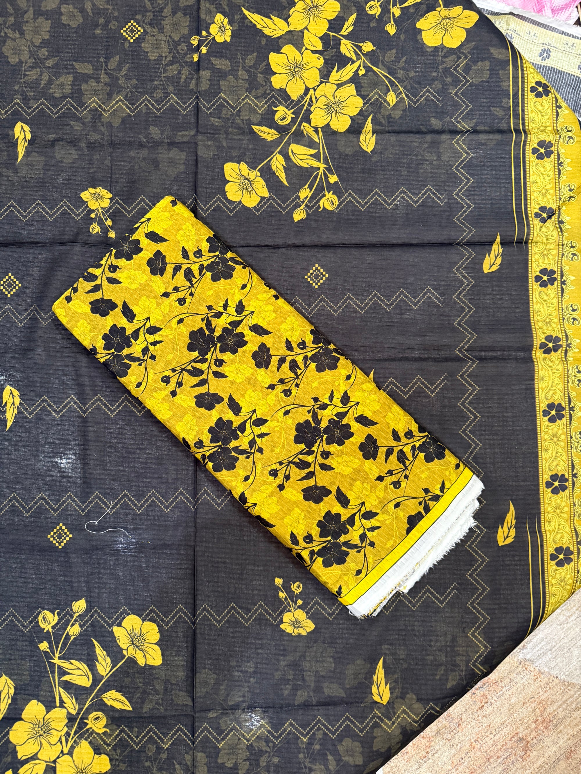 Dark Gold Bloom 3 Piece Full Suite Bana Dora Lawn