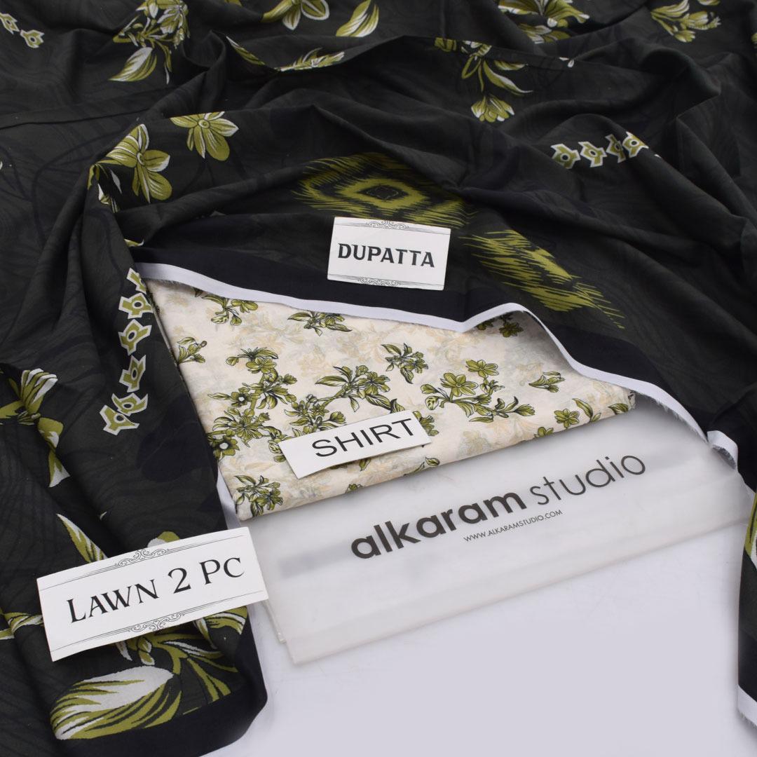 Alkaram Lawn Shirt And Dupatta 2 - Piece Unstiched - Zyra