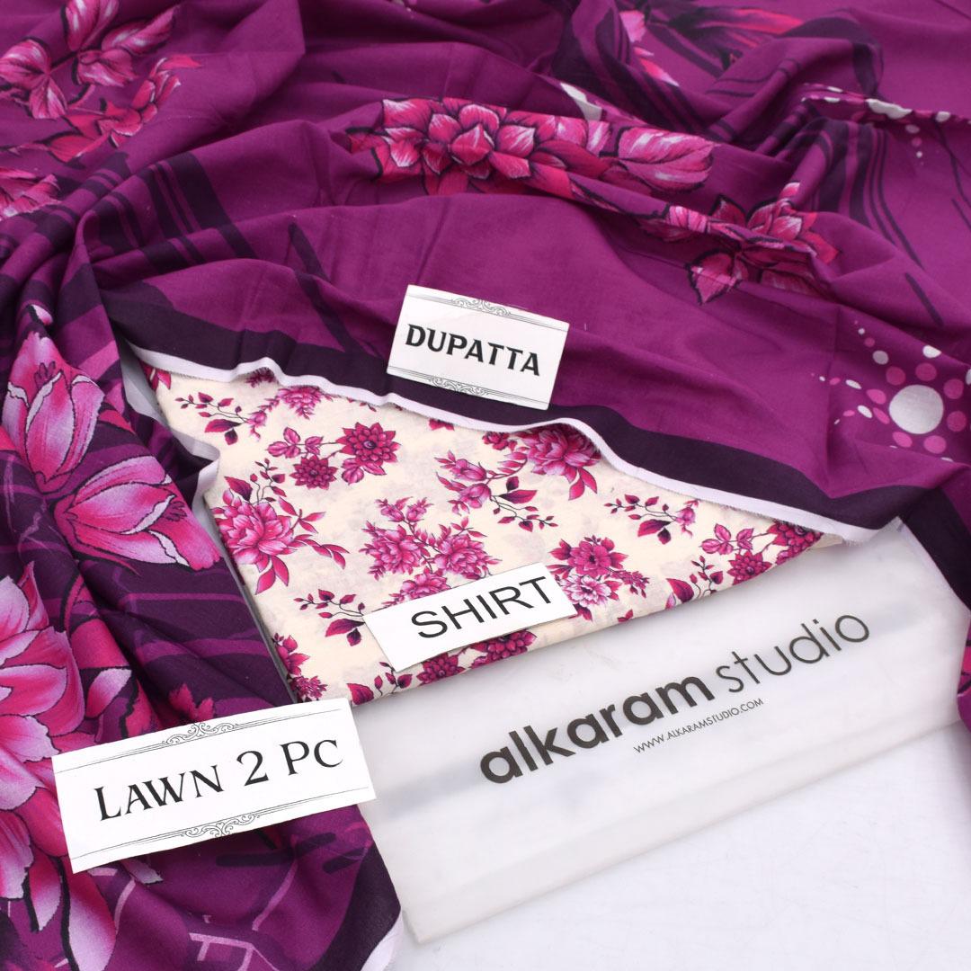 Alkaram Lawn Shirt And Dupatta 2 - Piece Unstiched - Zyra