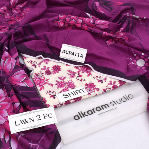 Alkaram Lawn Shirt And Dupatta 2 - Piece Unstiched - Zyra