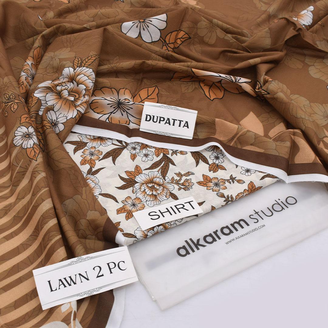 Alkaram Lawn Shirt And Dupatta 2 - Piece Unstiched - Zyra