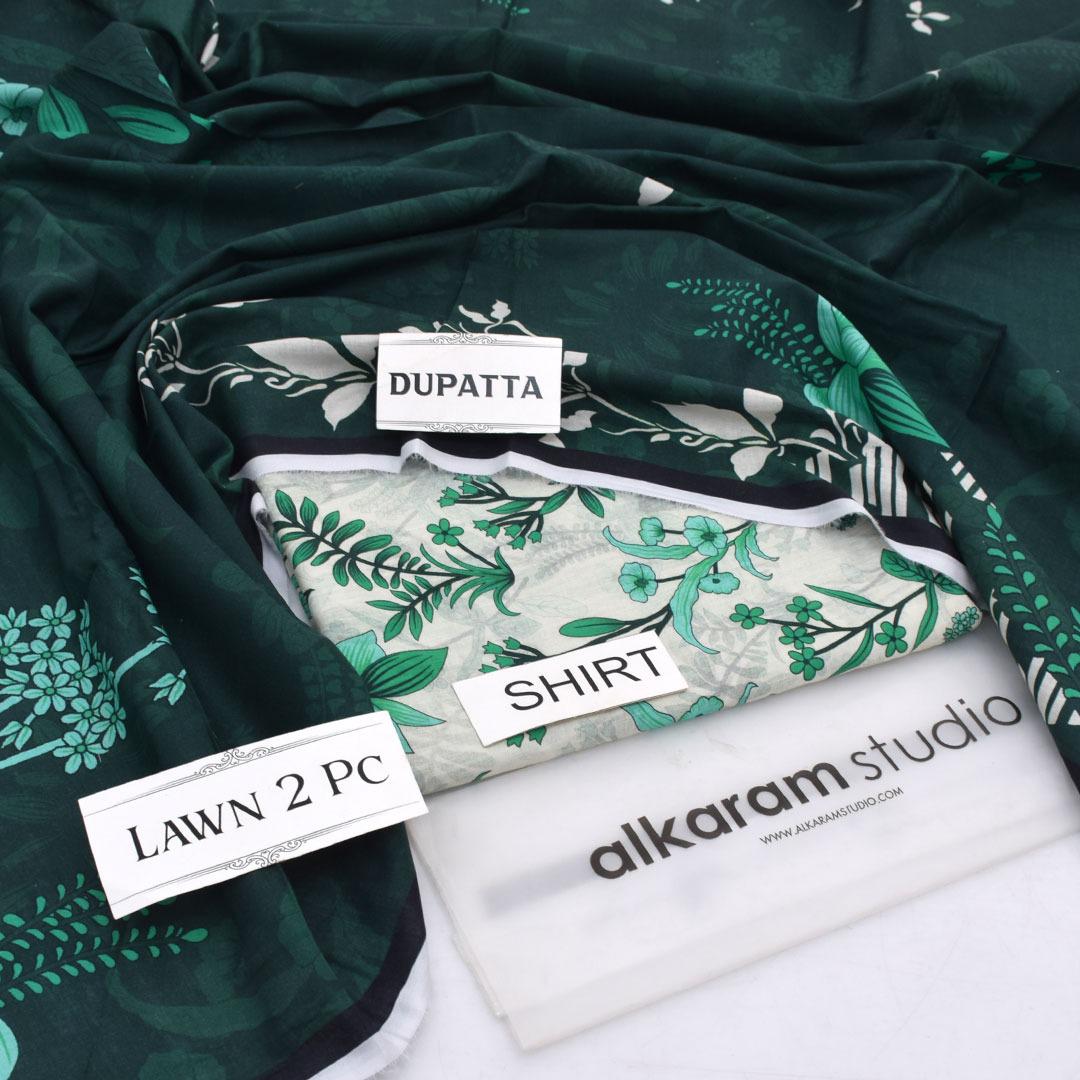 Alkaram Lawn Shirt And Dupatta 2 - Piece Unstiched - Zyra