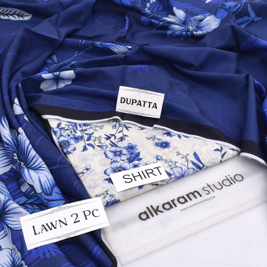 Alkaram Lawn Shirt And Dupatta 2 - Piece Unstiched - Zyra