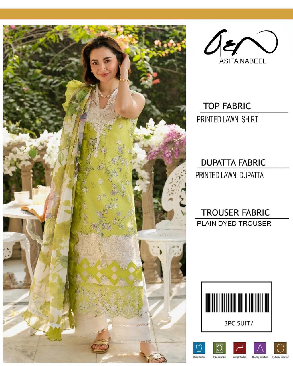 Asifa Nabeel Lawn 3 - Piece Unstiched - Zyra