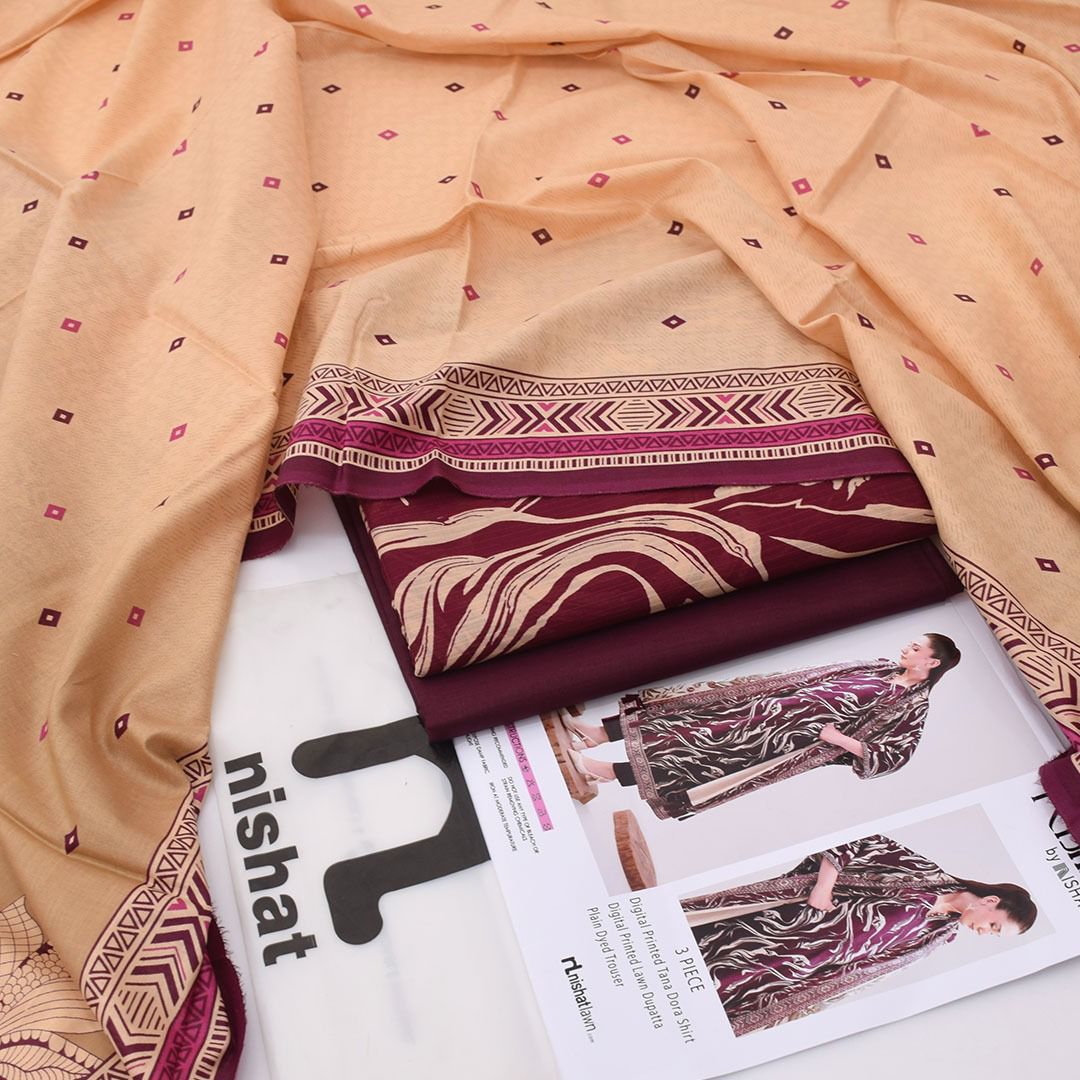 Nishat Printed Lawn Tana Dora 3 Piece Unstiched - Zyra