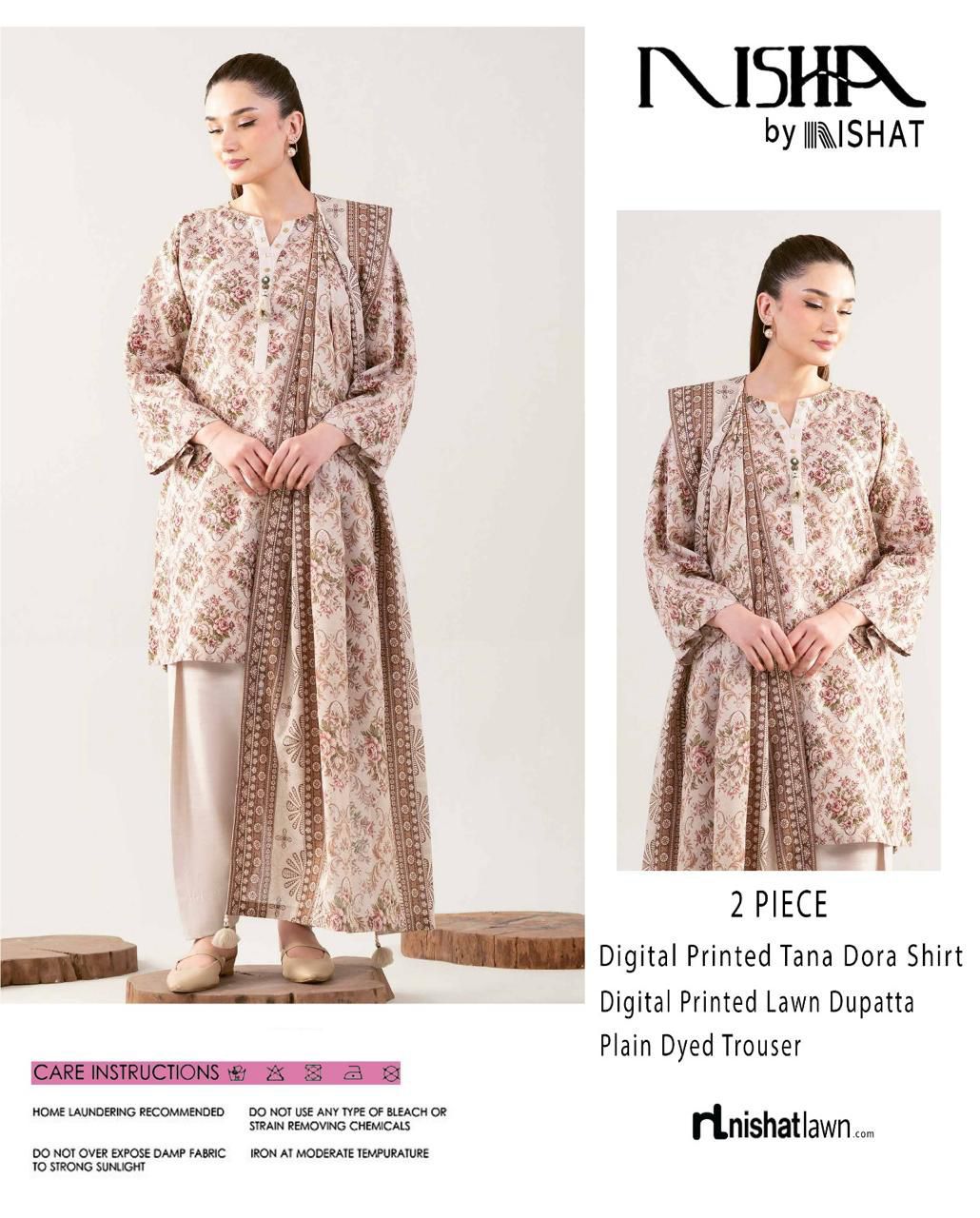 Nishat Printed Lawn Tana Dora 3 Piece Unstiched - Zyra