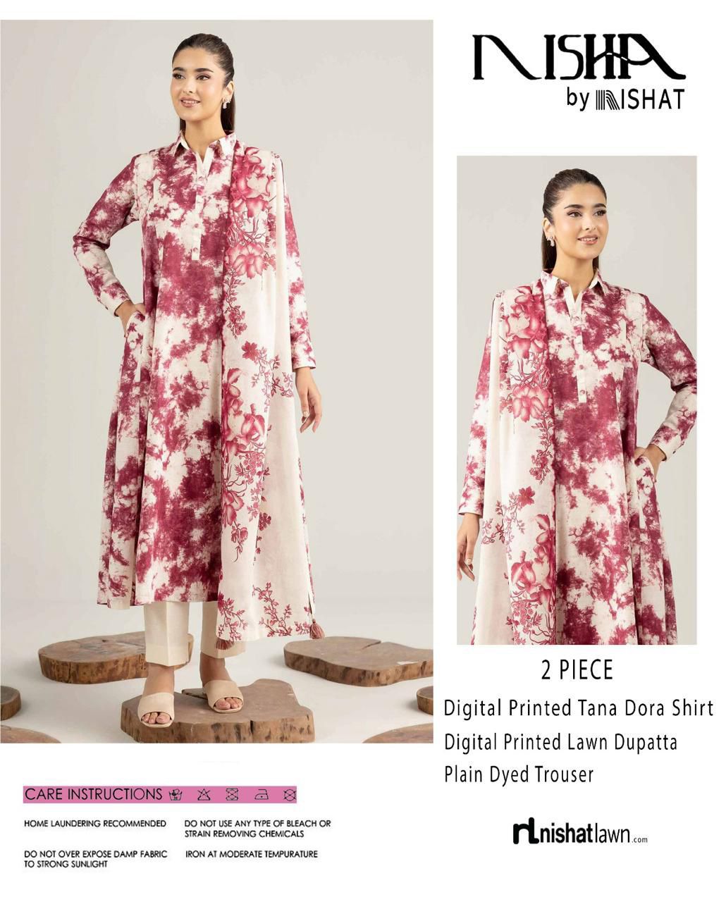 Nishat Printed Lawn Tana Dora 3 Piece Unstiched - Zyra
