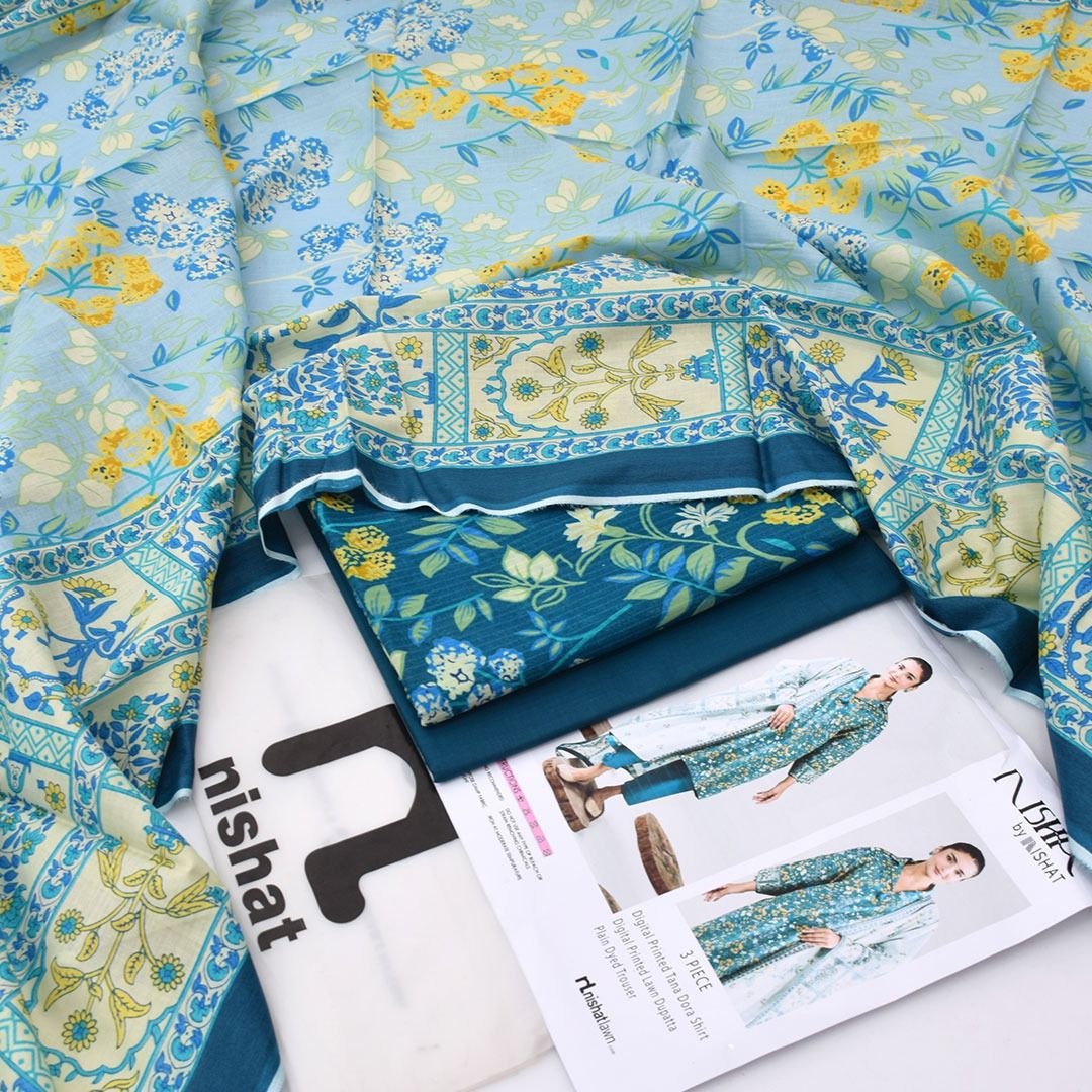 Nishat Printed Lawn Tana Dora 3 Piece Unstiched - Zyra