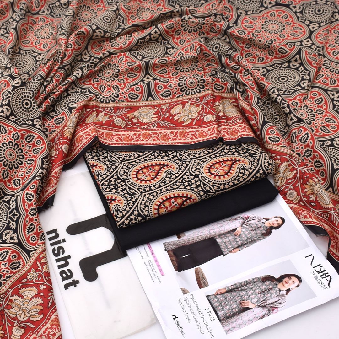 Nishat Printed Lawn Tana Dora 3 Piece Unstiched - Zyra