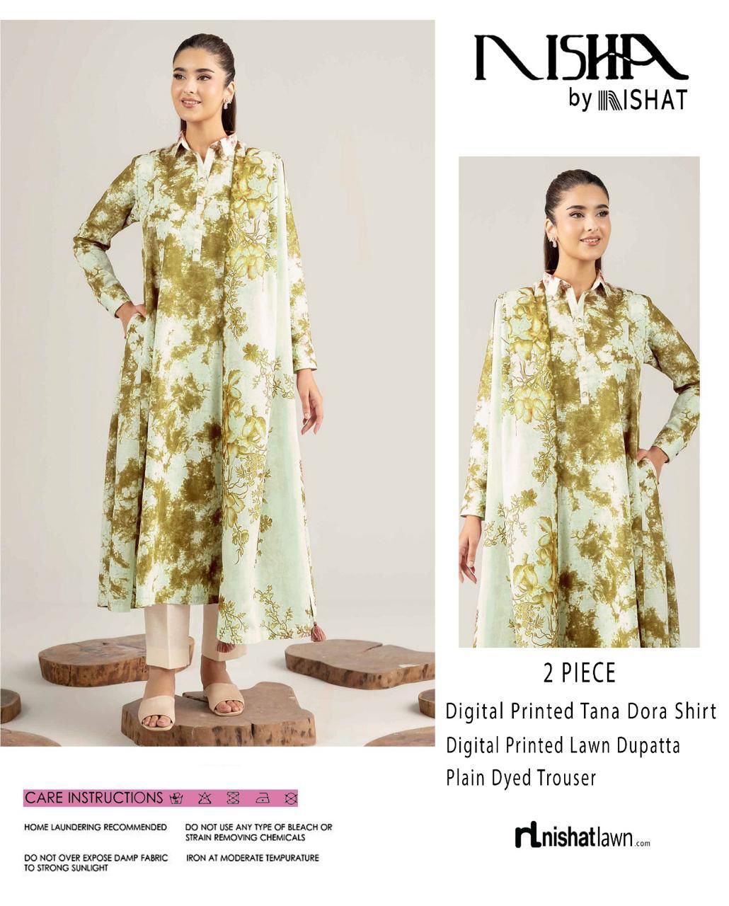 Nishat Printed Lawn Tana Dora 3 Piece Unstiched - Zyra
