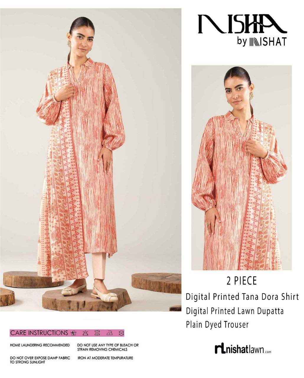 Nishat Printed Lawn Tana Dora 3 Piece Unstiched - Zyra