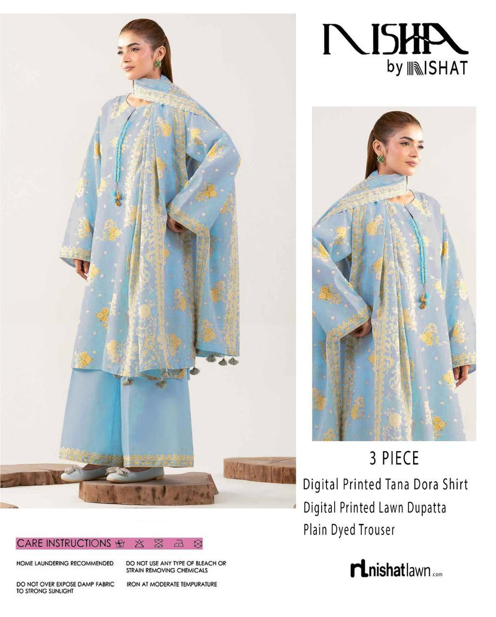 Nishat Printed Lawn Tana Dora 3 Piece Unstiched - Zyra