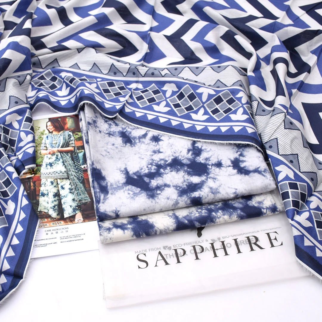 Sapphire lawn 3 - Piece Un - stiched - Zyra